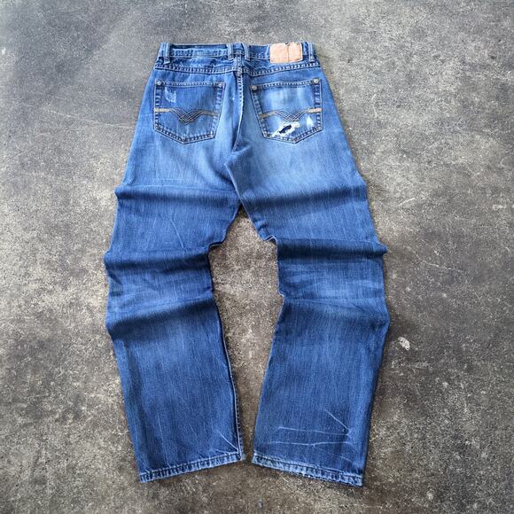 Stetson Western Jeans 28x34 Blue Pants Distressed Dark Faded Retro 1520 - Picture 3 of 9